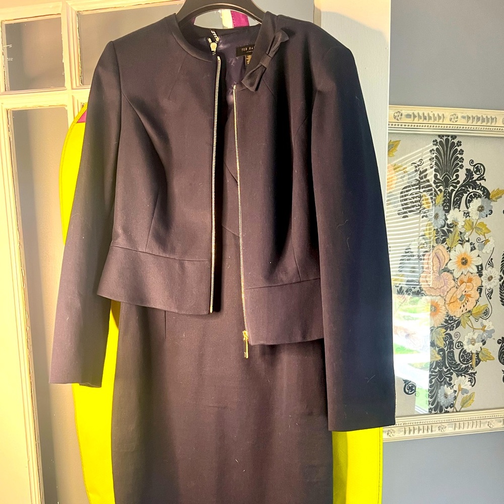 Navy crop jacket Ted baker with bow detail